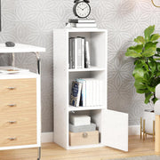Lukzer 3 Layer Engineered Wood Storage Cabinet with Open Display Rack (MR-022/White)