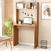 Lukzer Engineered Wood Computer Desk Study Table with Bookshelf Study Table (ST-006/Oak Brown)