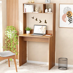 Lukzer Engineered Wood Computer Desk Study Table with Bookshelf Study Table (ST-006/Oak Brown)
