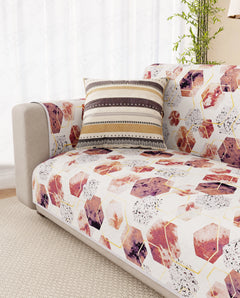Lukzer Reversible Quilted Sofa Mat with Arms Marble Mesh (SC-204-01)