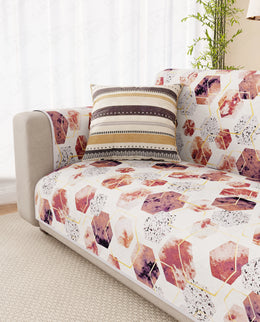 Lukzer Reversible Quilted Sofa Mat with Arms Marble Mesh (SC-204-01)