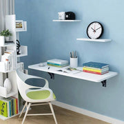 Lukzer Multi-purpose Engineered Wood Wall Mounted Foldable Rack Table (MT-002/White)
