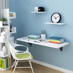 Lukzer Multi-purpose Engineered Wood Wall Mounted Foldable Rack Table (MT-002/White)