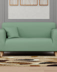 Jacquard Sofa Cover (Pastel Green Diamond Pattern)