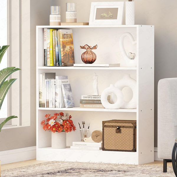 Lukzer 3‑Tier Engineered Wood Multipurpose Open Storage Organizer (MR‑014/White)