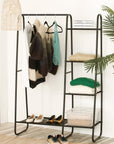 Metal Clothes Rack - Multi-Purpose Portable Garment Organizer Stand 5+1 Layer Rail with Storage Rack (A-Style/150x100x39.5cm)