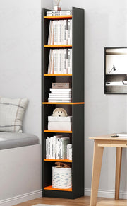 Lukzer 6 Layer Dual Tone Engineered Wood Bookshelf Multipurpose Rack (MR-005/Charcoal Ember)