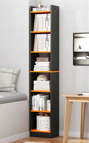 Lukzer 6 Layer Dual Tone Engineered Wood Bookshelf Multipurpose Rack (MR-005/Charcoal Ember)