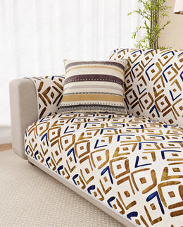 Lukzer Reversible Quilted Sofa Mat with Arms Terra Bloom (SC-205-01)