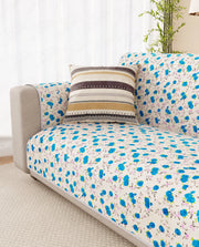 Lukzer Reversible Quilted Sofa Mat with Arms Ikat Rose (SC-203-01)