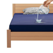 Lukzer Terry Cotton Waterproof Mattress Protector  Blue (MTP-BL-001)