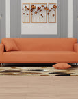 Jacquard Sofa Cover (Pastel Orange Diamond Pattern)