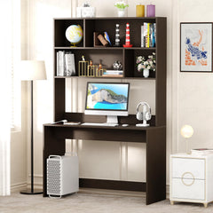 Lukzer Multi-Purpose Study & Computer Desk with Bookshelf Made with Engineered Wood (ST-008/Wenge)