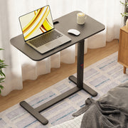 Lukzer Modern Adjustable Overbed Study Table with Wheels (MST-002/Black & Black)