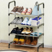 Lukzer Dual-Material Shoe Rack – Silver & Black, 3/4/5/6-Layer Storage Organizer