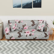 Polyester Sofa Cover (Black Stem Design)