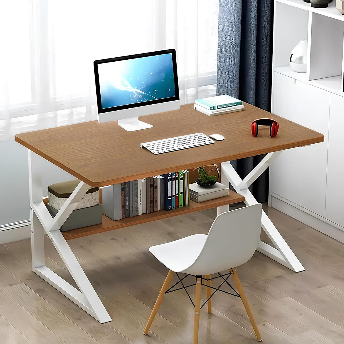 Oak Brown Top & White Frame