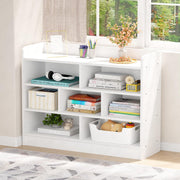 Lukzer Multipurpose 7-Section Storage Rack with 4 Shelves Bookcase Unit (MR-008/White)