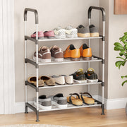 Lukzer 4-Tier Metal & Plastic Space-Saving Shoe Organizer Rack (MSR-004/Silver)