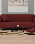 Jacquard Sofa Cover (Pastel Deep Maroon Diamond Pattern)