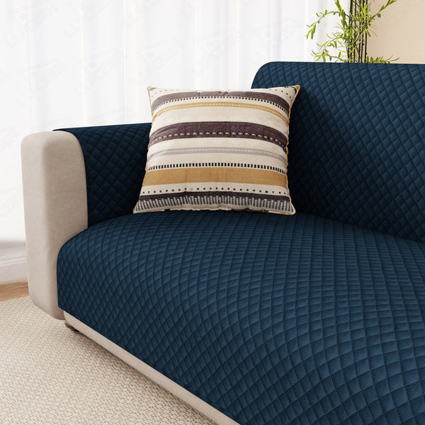 Lukzer Quilted Velvet Sofa Mat Blue Indigo (SC-197-01)