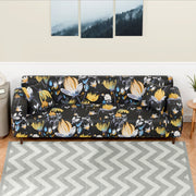 Polyester Sofa Cover (Black Stem Design)