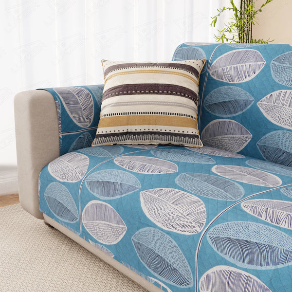 Lukzer Reversible Quilted Sofa Mat with Arms Ocean Breeze (SC-183-01/A)