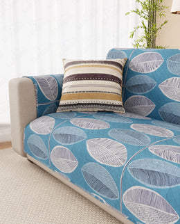 Lukzer Reversible Quilted Sofa Mat with Arms Ocean Breeze (SC-183-01/A)