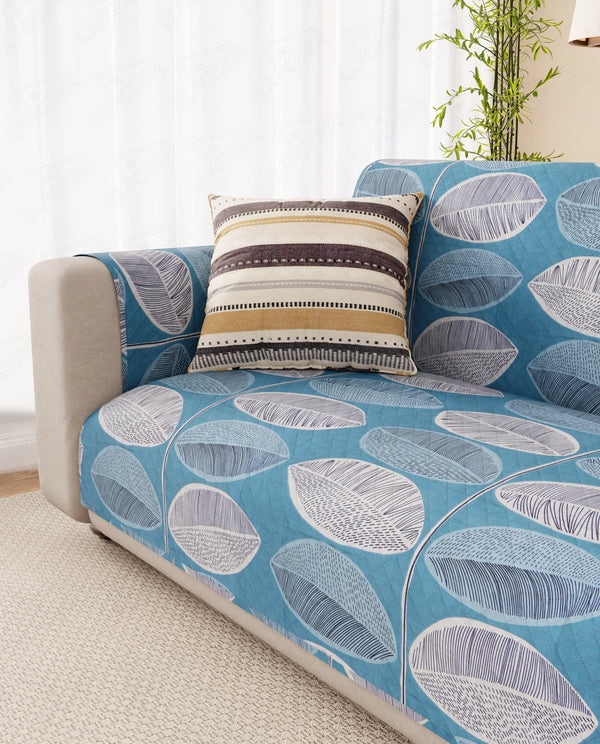 Lukzer Reversible Quilted Sofa Mat with Arms Ocean Breeze (SC-183-01/A)