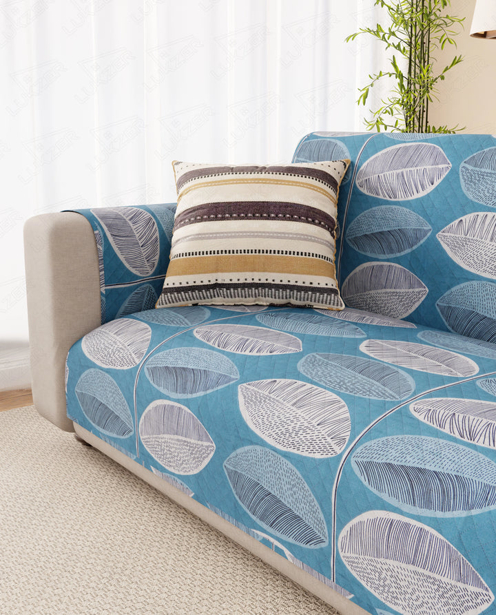 Lukzer Reversible Quilted Sofa Mat with Arms Ocean Breeze (SC-183-01/A)