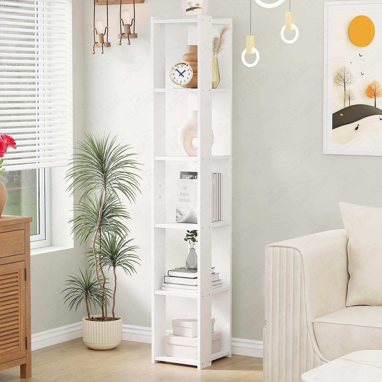Lukzer Engineered Wood Multipurpose Bookshelf & Storage Organiser (MR-019/White)