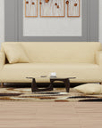 Jacquard Sofa Cover (Pastel Yellow Diamond Pattern)