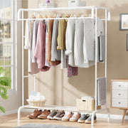 Lukzer Multifunctional Metal Garment Stand with Bottom Shelf (MGS-004/White)