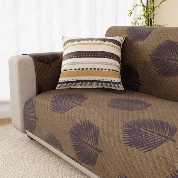 Lukzer Reversible Quilted Sofa Mat with Arms Sapphire Bloom (SC-182-01/A)