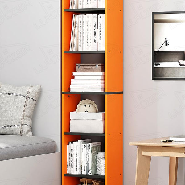 Lukzer 6 Layer Dual Tone Engineered Wood Bookshelf Multipurpose Rack (MR-005/Lavamist)