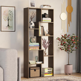 Lukzer 8 Shelves Modern Engineered Wood Book Shelf with Storage Display Rack (MR-004/Wenge)