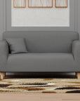 Jacquard Sofa Cover (Pastel Dark Grey Diamond Pattern)