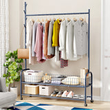 Lukzer Sturdy Garment Stand – 2 Bottom Shelves, Mesh Design, MGR-004 - 110cm (Gold/White/Black/Deep Sea/Pink/Grey)