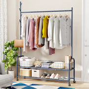 Lukzer Sturdy Garment Stand – 2 Bottom Shelves, Mesh Design, MGR-004 - 110cm (Gold/White/Black/Deep Sea/Pink/Grey)