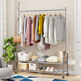 Lukzer Sturdy Garment Stand – 2 Bottom Shelves, Mesh Design, MGR-004 - 110cm (Gold/White/Black/Deep Sea/Pink/Grey)