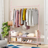 Lukzer Sturdy Garment Stand – 2 Bottom Shelves, Mesh Design, MGR-004 - 110cm (Gold/White/Black/Deep Sea/Pink/Grey)