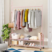 Lukzer Sturdy Garment Stand – 2 Bottom Shelves, Mesh Design, MGR-004 - 110cm (Gold/White/Black/Deep Sea/Pink/Grey)