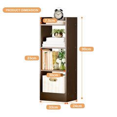 Lukzer 3 Layer Engineered Wood Multipurpose Rack Bookshelf Organizer Stand (MR-010/Wenge)