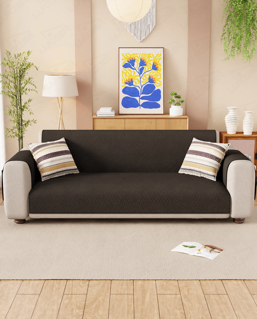 Lukzer Quilted Sofa Mat Stipple Dark Brown (SC-207-01)