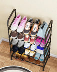 Dual Material Shoe Rack | (Black)