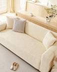 Jacquard Sofa Cover (Pastel Orange Tangled Lines)