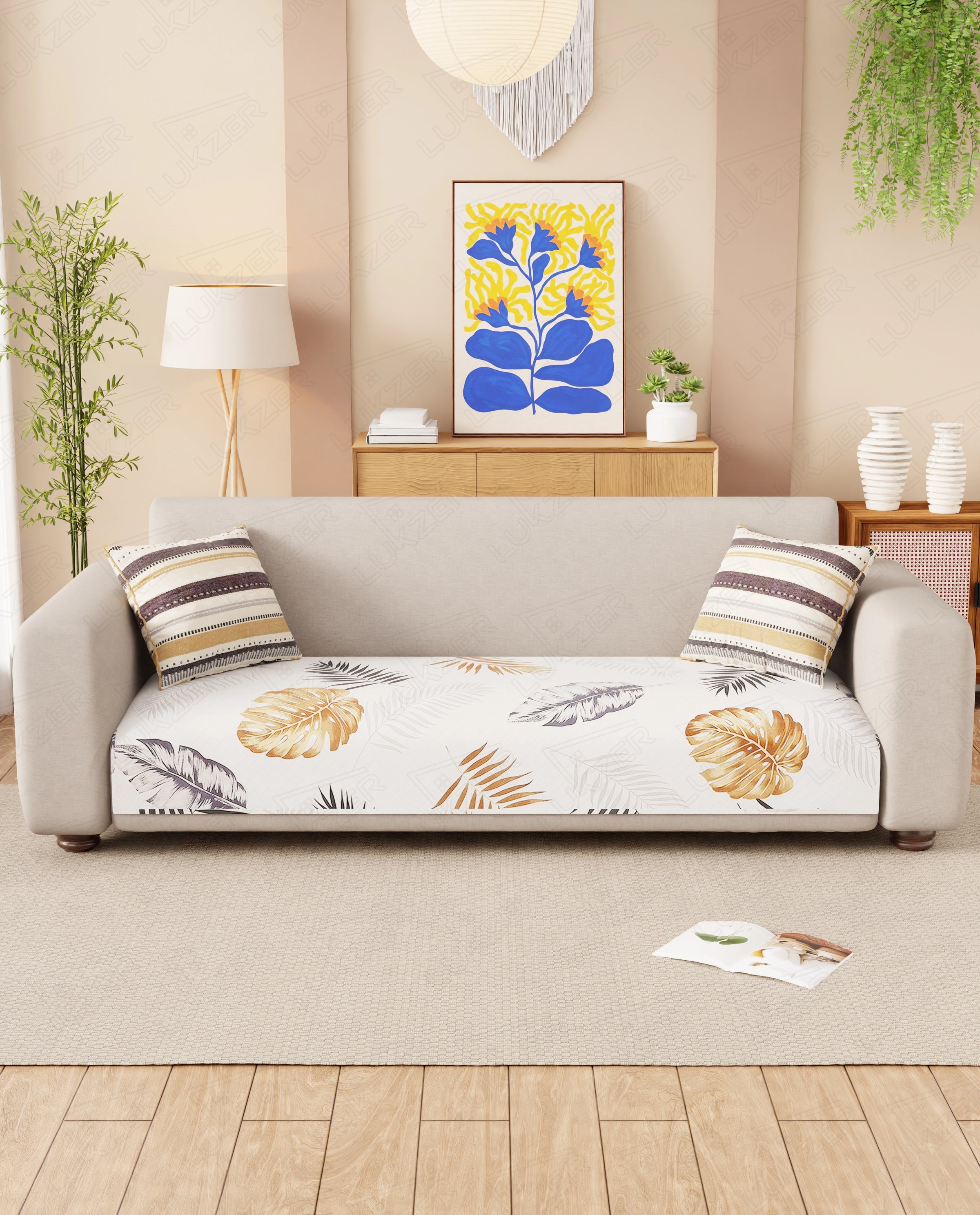 Lukzer Quilted Waterproof Sofa Mat   Mixed Leaf (SC-190-01)