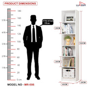 Lukzer Multipurpose Bookshelf Engineered Wood Closed Back Rack (MR-006/White)