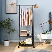 Lukzer A-Shape Garment Rack with 2 Bottom Shelves – MGR-010