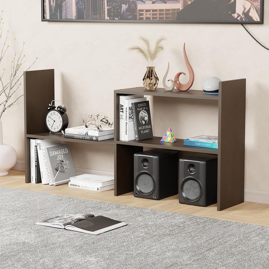 Lukzer Adjustable 5-Tier Bookshelf Multi-Functional Storage Rack Engineered Wood (MR-011/Wenge)